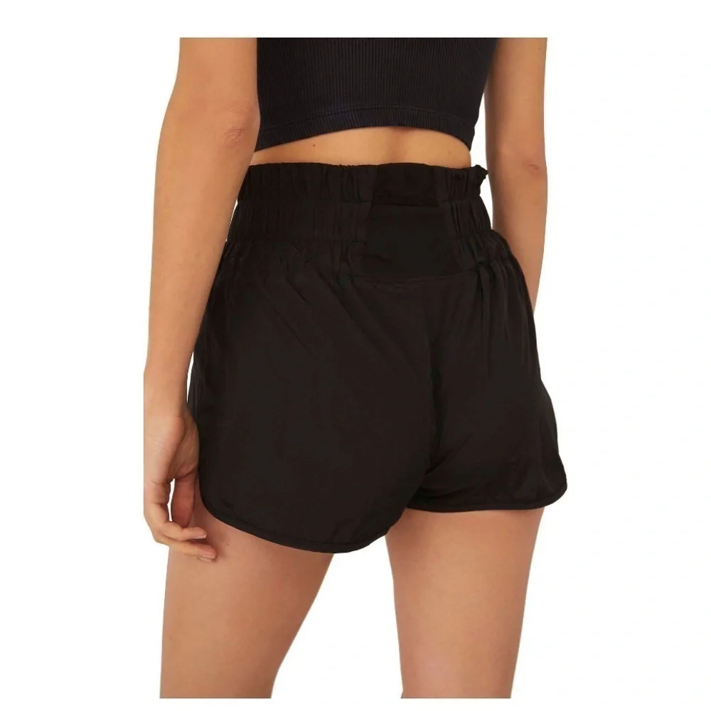 Free People FP Movement Medium Black The Way Home High Rise Run Shorts Lined M